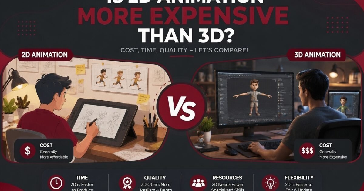 2D vs 3D Animation for Business: Cost, Use Cases & Which to Choose (2026) | WREDD