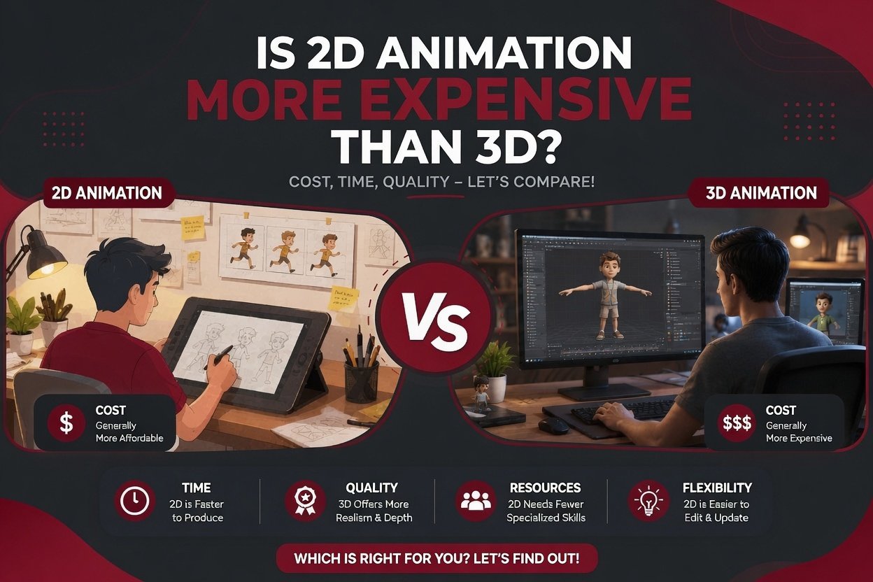 2D vs 3D Animation for Business: Cost, Use Cases & Which to Choose (2026) | WREDD