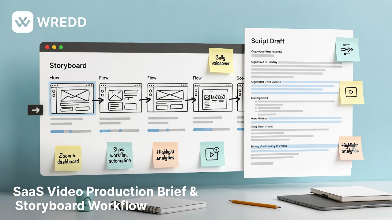 SaaS video production brief and storyboard process by WREDD